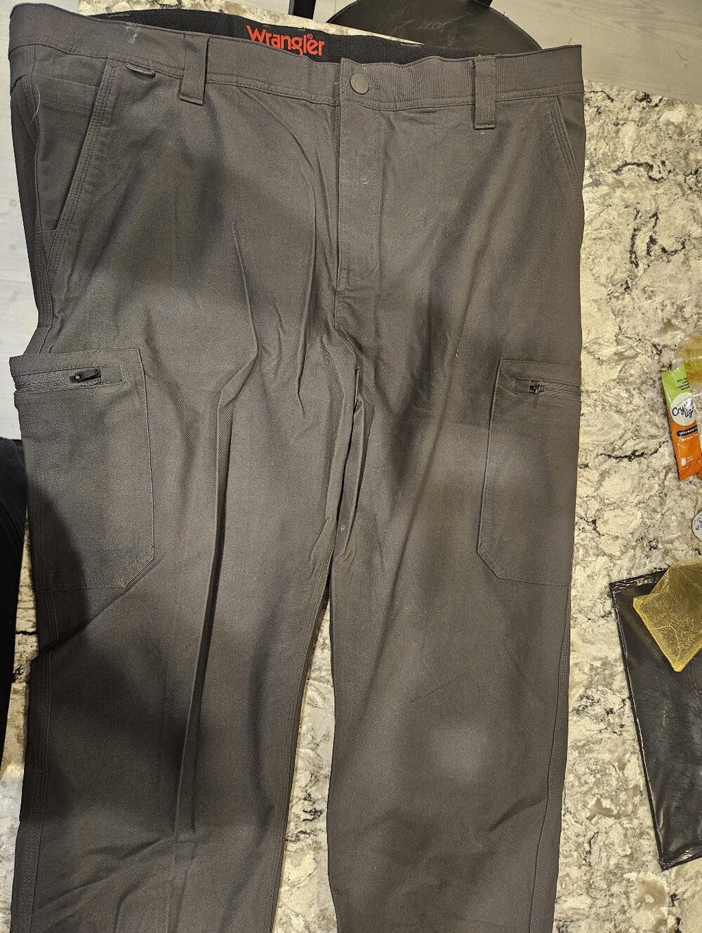 Wrangler's Men's Dark Gray Utility Pants - Stretch Work Trousers Size 40x30